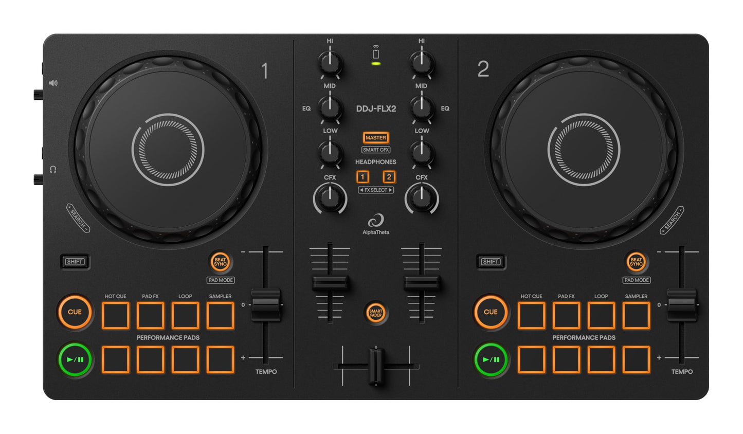 AlphaTheta DDJ-FLX2 Compact 2-Way DJ Controller