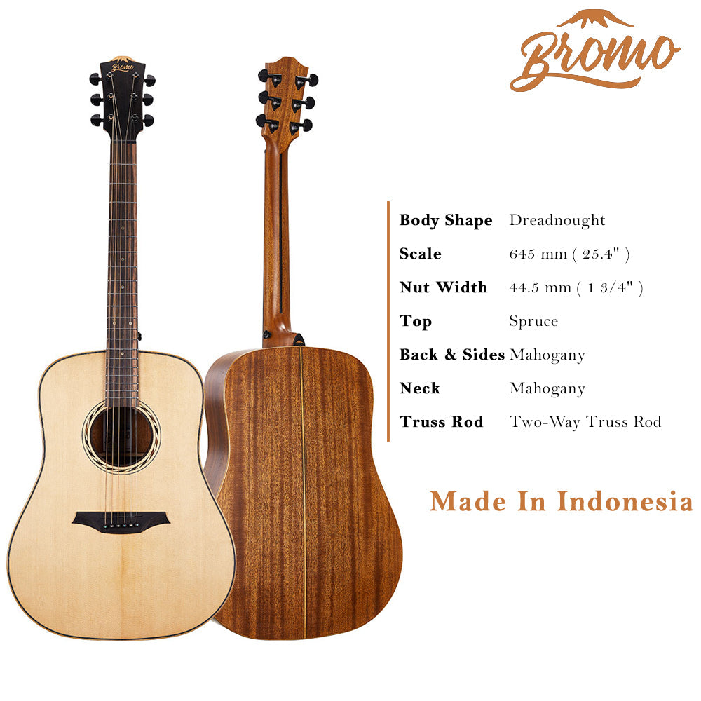 Bromo BAT1 Dreadnought Acoustic Guitar