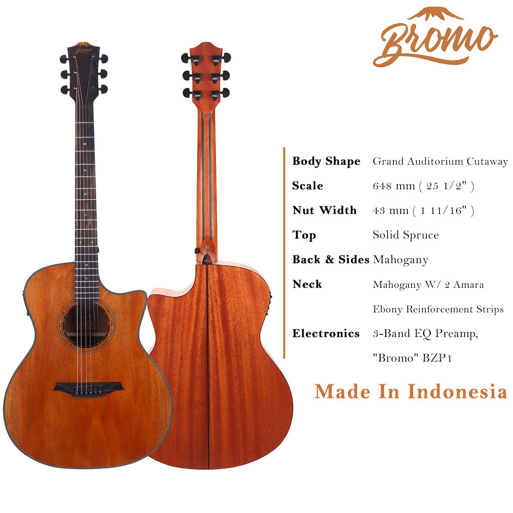 Bromo BAT2MCE Auditorium Semi Acoustic Guitar